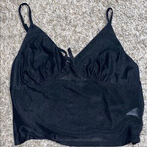 Black Mesh Crop Top